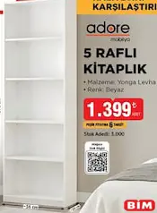 ADORE 5 RAFLI KİTAPLIK ADORE 5 RAFLI KİTAPLIK